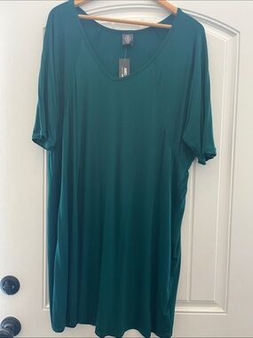 Agnes & Dora Scoop Neck Tunic in Teal Green